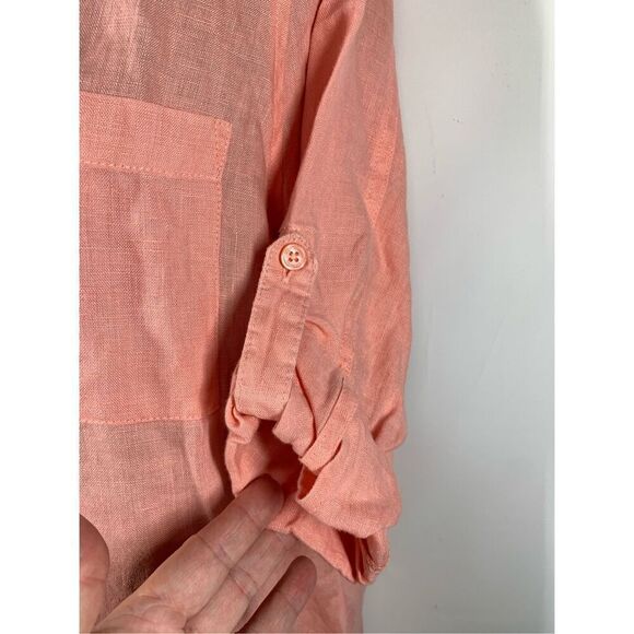 5----- Harve Benard Washable Linen Button Front Top Size Medium NWOT - Picture 6 of 7